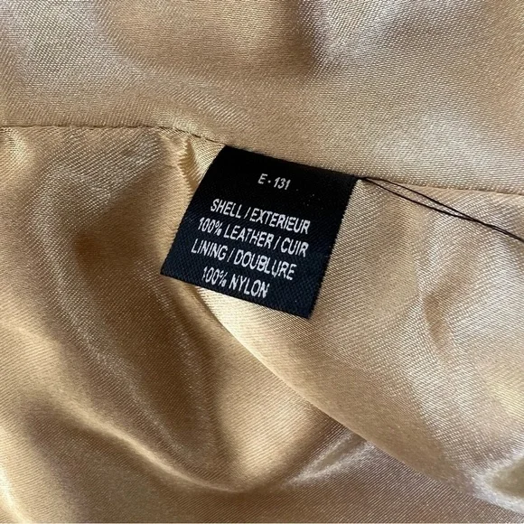 Identify Tan Leather Bomber Fall/Spring Jacket - Size 2 - Picture 7 of 10